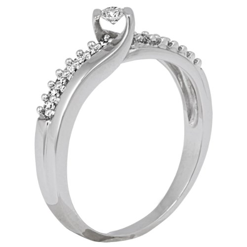 Bella Donna Damen Diamantring 375/000 Weissgold 16 Brillanten  zus.0,25ct. W-PI  60 656925 Preisvergleich