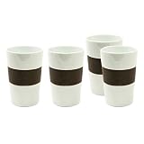 Wolfgang Puck Latte Mugs, White/ Blue, Set of 4