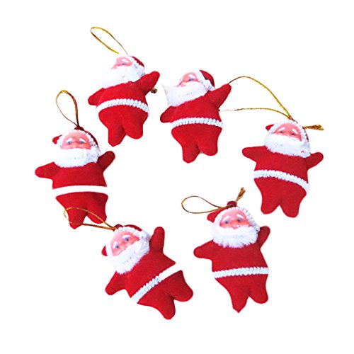Tr Fashion 6pcs Mini Santa Claus Doll Pendant Hanging Christmas Tree Decorations Christmas Party Ornaments,christmas Gift Tr Fashion 6pcs Mini Santa Claus Doll Pendant Hanging Christmas Tree Decorations Christmas Party Ornaments,christmas Gift