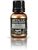 Ready-to-use Metallic Dark Gold 100% Edible Food Paint for Cake and Icing Decoration