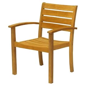 Three Birds Casual Sedona Stacking Armchairs, Teak, Set of 4 by Three Birds Casual