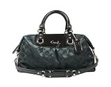 Coach Ashley Grey/Black Sateen Signature Large Satchel Bag 15440