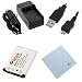 GTMax Replacement KLIC-7006 Battery + Travel Charger with Car Adapter + 6 Feet Micro-USB Cable + Cleaning Cloth for Kodak EasyShare M577, M522, M532, M552, M580, M575, M550, M530, M5350, M5370, MINI M200, M23 Digital Cameras