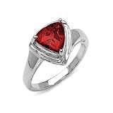 8MM 1.80 CT Garnet Ring In Sterling Silver (Available In Sizes 6 - 9)