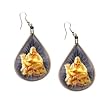 Buddha Woven Thread Teardrop Dangle Earrings
