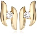 9ct Yellow Gold AME119920 Ladies Cubic Zirconia Stud Earrings