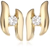 Image of 9ct Yellow Gold AME119920 Ladies Cubic Zirconia Stud Earrings