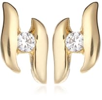9ct Yellow Gold AME119920 Ladies Cubic Zirconia Stud Earrings