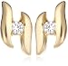 9ct Yellow Gold AME119920 Ladies Cubic Zirconia Stud Earrings