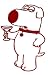 Family Guy 'Brian Dog' with Martini Cocktails Rub-on Sticker-Red Rub-on Decal! Image