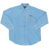 Texas Longhorns NCAA Denim Long Sleeve Button-Down Shirt (Blue)