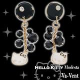 【サンリオオフィシャル】　HELLO KITTY（ハローキティ）×Modesta Va-Ventピアス◆キャラクター限定コラボアクセサリー ブラックの画像