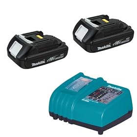 Makita BL1815-2-CRA (2) 18V 1.5 Ah LXT Lithium-Ion Compact Batteies w  DC18RA 9.6V - 18V 15-Minute... by Makita