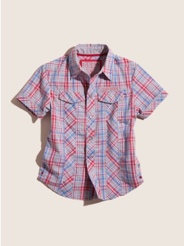 GUESS Kids Boys Short-Sleeve Plaid Shirt