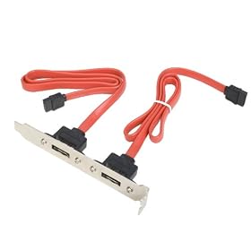 2 Port eSATA PCI Back Plate - Connects to Internal SATA Ports To Produce External eSATA Ports