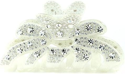 Sexy Clear Austrian Rhinestone Hair Clamp Claw Clip Barrette Gift C12005 White