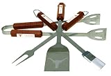 Texas Longhorns 4 piece BBQ (Barbecue) Set - Spatula/Tongs/Fork/Basting Brush - NCAA College Athletics Fan Shop Sports Team Merchandise