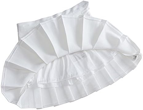 Shiningirl Womens High Waist Pleated Tennis Skirts White With Shorts (US S / Asian M)