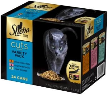 Sheba Premium Entree Cat Food Cuts 24 Count Multipack Tuna, Chicken and Salmon