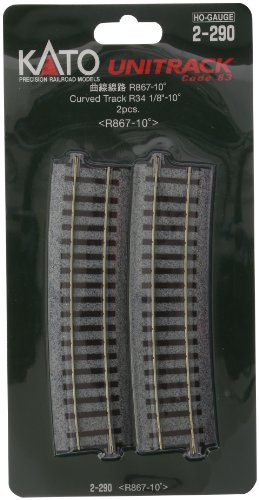 USA Inc. HO 867mm 34-1/8 Radius Curve 10-Degree 2 KAT2290 HO Track