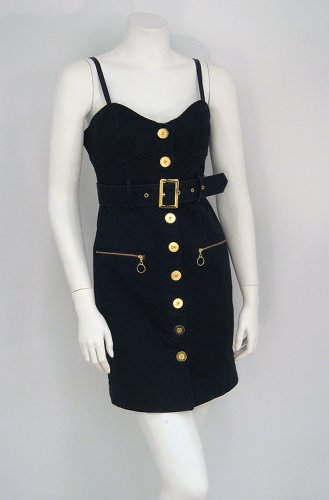 LaRok Black Denim Button Front Bustier Dress 41%2BaE6axfRL LaRok Black Denim Button Front Bustier Dress