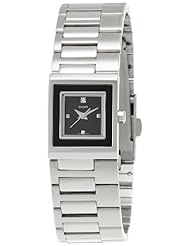 Casio Womens LTP1317D-1C Silver Stainless-Steel Quartz Watch with Black Dial