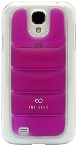 S4 Case, Samsung Galaxy S4 Aqua Soft Bubble Jelly Smartphone Carrying Case, Clear E300, E330 Mobile Cover With Anti-Shock, Including Protective Screen (Purple + White Bumper)