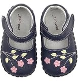 Pediped Caroline Navy Pink Leather Infant Baby Toddler Shoes Mary Janes