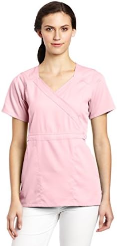 Carhartt Women's Scrubs Workflex 3 Pocket Mock Wrap Top (XX-Large, Petal)