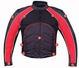 Mens Textile, Mesh, and Leather Motorcycle Jacket w/ Removable CE Certified Armor and Zip-out Lining