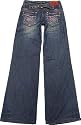 RED PEPPER 7078 Size 26 Women's Wid Leg Jeans Embroidery Embroidered Distressed