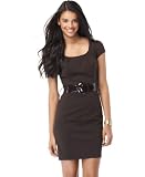 BCX Dress, Scoop Neck Cap Sleeve Shift with Belt