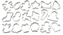 Wilton 2308-1132 Metal Cookie Cutter Set of 18
