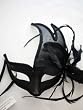 Masquerade Ball Feather Mask in Black