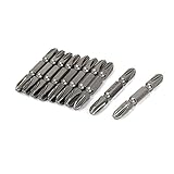 uxcell　プラスドライバービット　金属　シルバーグレー　1/4"六角シャンク幅　50mm長　10本入り