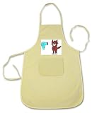 100% Cotton Apron with image: hairdryer, grooming, cat, brown, pet