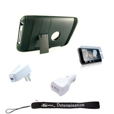 Apple iPod Touch 8GB, 16GB, 32GB, 64GB 3rd Generation (Black) (newest model) Stand Alone 3 pieces Cover Case + Includes a 2 in 1 Combo USB Home and USB Car charger Plus a 4-inch eBigvalue TM Determination Hand Strap + Screen Guard Protector included!!! Apple iPod Touch 8GB, 16GB, 32GB, 64GB 3rd Generation (Black) (newest model) Stand Alone 3 pieces Cover Case + Includes a 2 in 1 Combo USB Home and USB Car charger Plus a 4-inch eBigvalue TM Determination Hand Strap + Screen Guard Protector included!!!