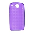 HTC Google Nexus One Crystal Silicone Gel Skin Case Transparent Purple Check Design