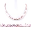 Single Strand 18 Inch 6-7mm purple Oval Shape Freshwater Cultured Pearl Necklace