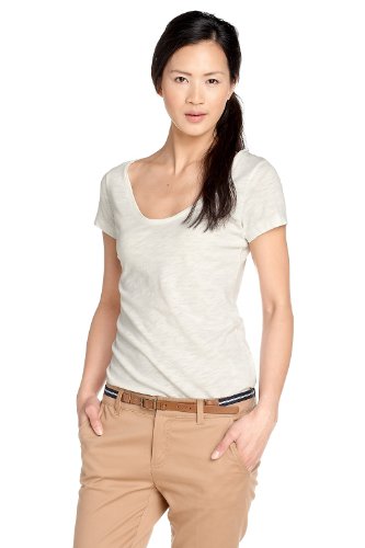 ESPRIT DE CORP Damen T-Shirt Regular Fit, C60643, Gr. 38 (M), Beige (133 alabaster) Preisvergleich