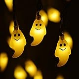 MYJP ソーラーストリングライト ゴーストなデザイン 全長6M 30LED イルミネーションライト 防水 屋外 お庭やクリスマス飾りなど用(ウォームホワイト)