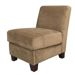 Nora armless chair - tan velvet