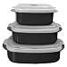Kitchen & Housewares : Calypso Basics 3-Piece Microwave Steamer Set, Black