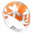 Orange Enamel Sterling Silver Ring Sizes: 5-9