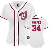 Bryce Harper Washington Nationals Women's Home White Majestic Replica Jersey