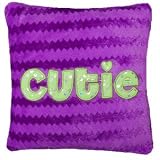 14 Hey Girl Wavy Cutie Decorative Accent Pillow - Purple and Green by Peek-A-Boo Toys