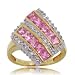 Princess Pink Sapphire & Diamond Ring in 14K Yellow & White Gold