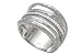 14 Karat White Gold Hand-Crafted Matte-Finish Designer Ring, Enhanced with Pave Set Diamonds.