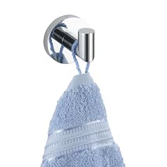 WENKO 17948100 Wandhaken Napoli-Revello Power-Loc - Befestigen ohne Bohren, Messing verchromt, rostfrei, � 5.5 x 6 cm