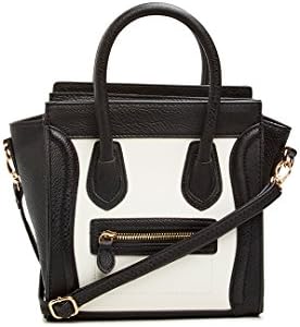 DAILYLOOK Women's, DAILYLOOK Mini Structured Handbag, Black / White